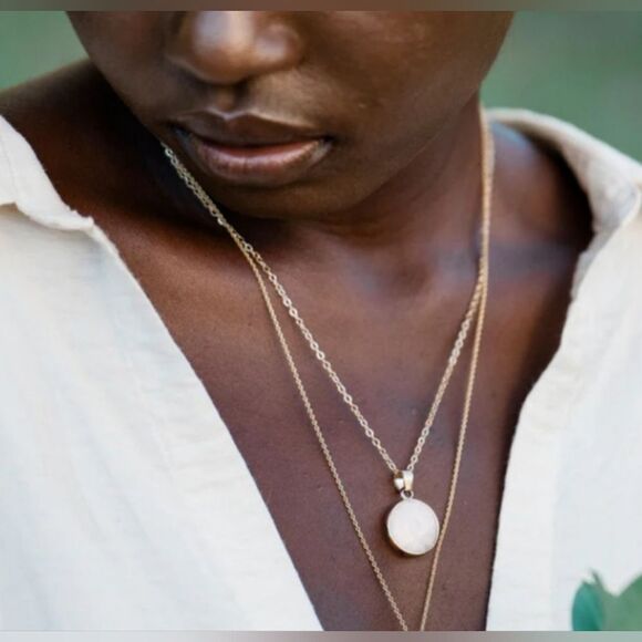 NWT Sanctuary Project Rose Quartz Serenity Necklace - Picture 1 of 7